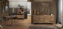 GINER Y COLOMER - Buffet 4 portes en acacia massif avec pattes en métal - Finition naturelle patinée - Dimensions : 200 x 90 x 40 cm